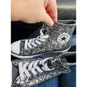 Kids Converse All Star High Top Sparkle Glitter Sneakers Shoes